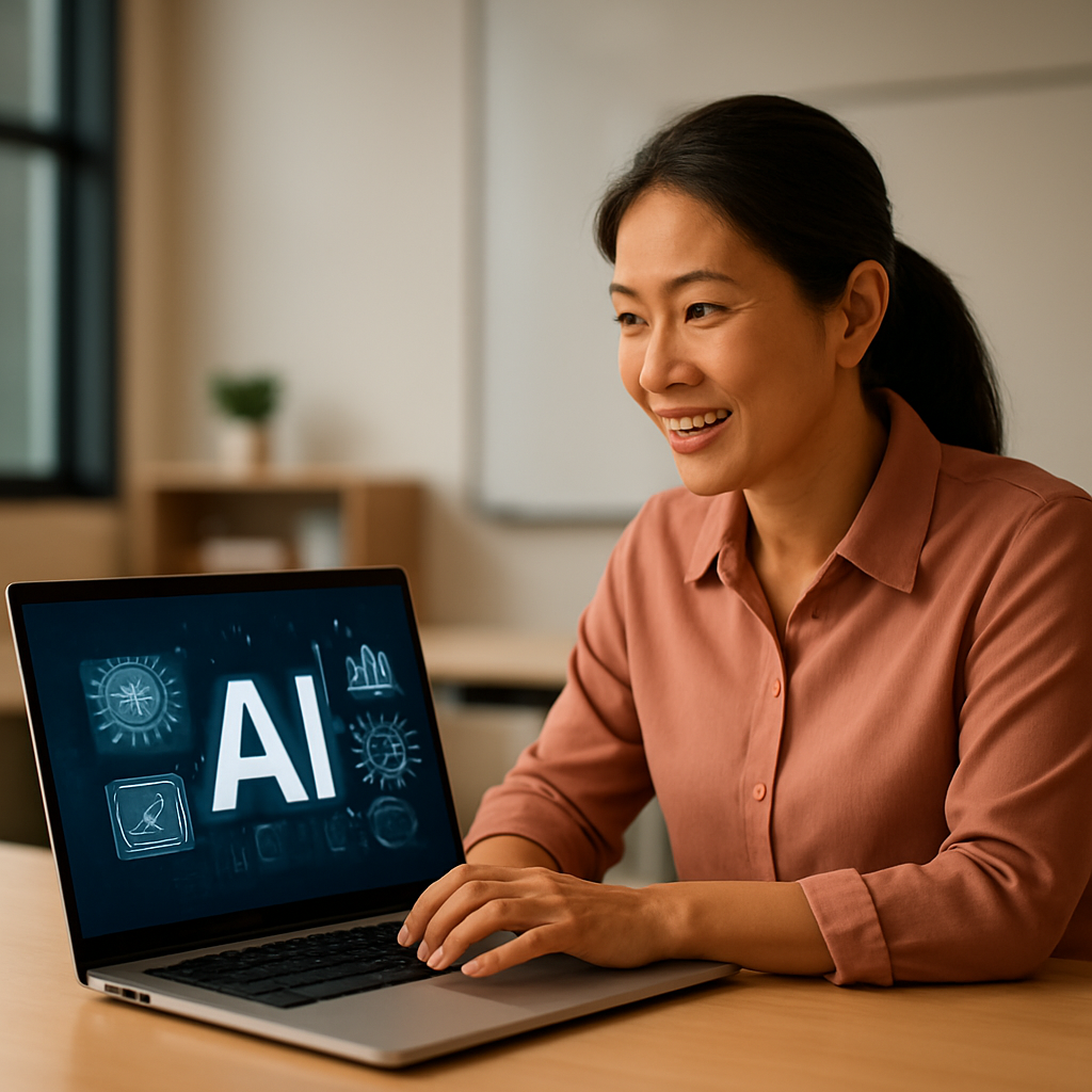 Educator learning to use AI tools